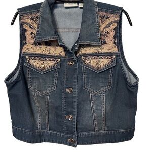 Chicos Denim Vest Size 1 (8-10)